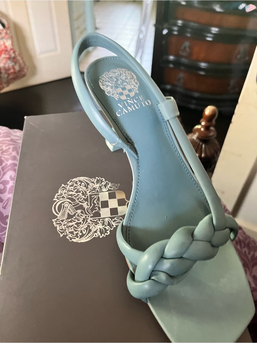 Vince Camuto Braided Slingback Sandal — Light Blue